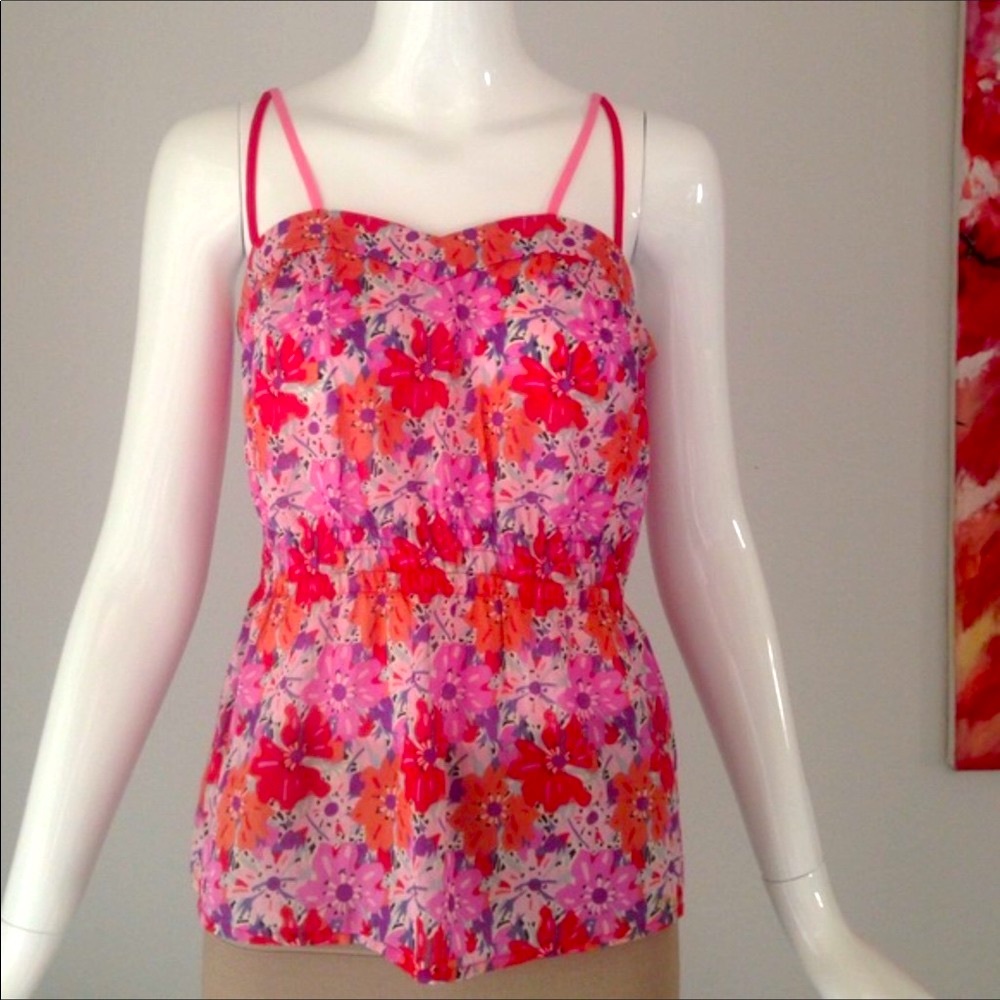 Marc Jacob pink multi color floral print blouse